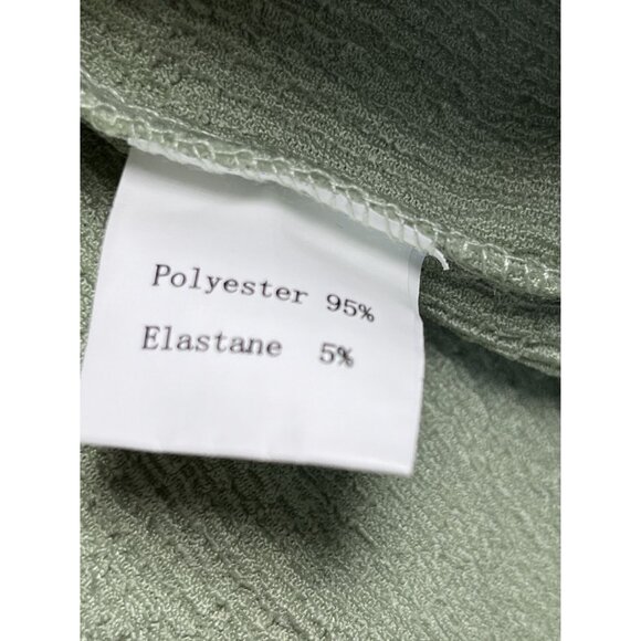 Sage Green Textured Button-Up Shirt & Pant Set Lg Comfortable Casual NWOT - Picture 8 of 13